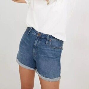 Madewell High Rise Denim Shorts, Medium Blue Wash, Size 30